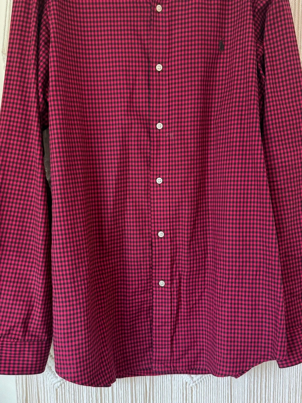 Polo Ralph Lauren Classic Fit Red/Black Checkered Botton Down Dress Shirt XL